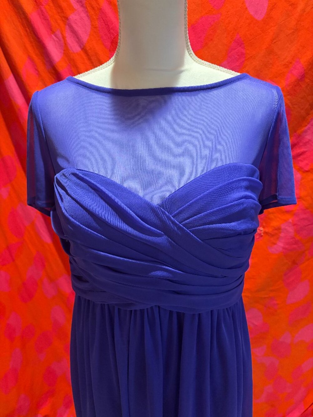 Deep Purple Sheer David's Bridal Minidress XL